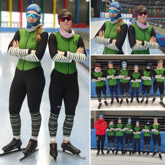 May be an image of 13 people, people skating and text